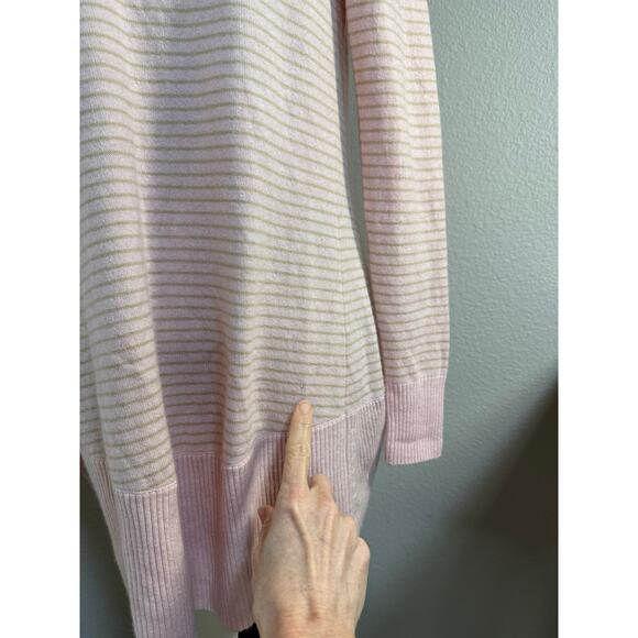 Juicy Couture Pink and Gold Stripe Open Front Cashmere Sweater - Picture 4 of 9